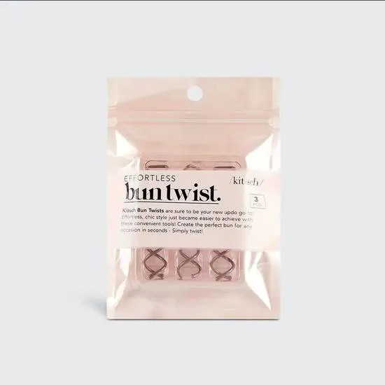 Kitsch Brown Bun Twist 3pc Set