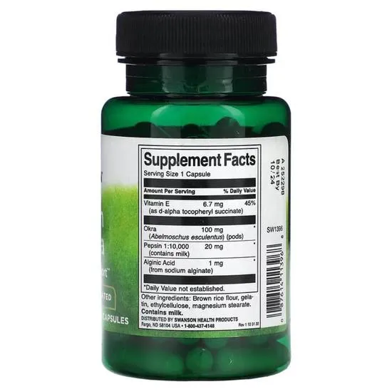 Swanson Pepsin & Okra Capsules 90 Capsules