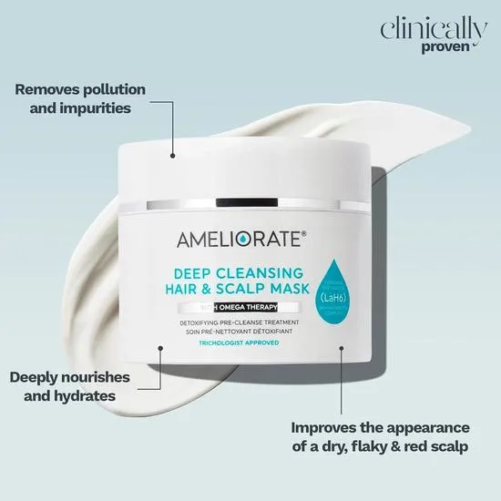 AMELIORATE Deep Cleansing Hair & Scalp Mask With Omega Therapy 225ml