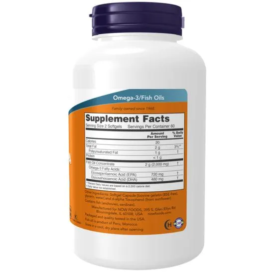 NOW Foods Super Omega EPA Molecularly Distilled Softgels 120 Softgels
