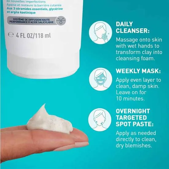 CeraVe Blemish Control Clay To Foam Cleanser For Blemish Prone Skin