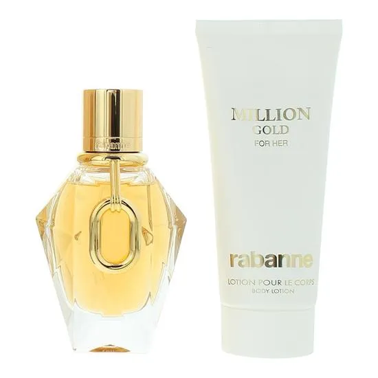 Paco Rabanne Million Gold Gift Set For Her Eau De Parfum 50ml + Body Lotion 100ml