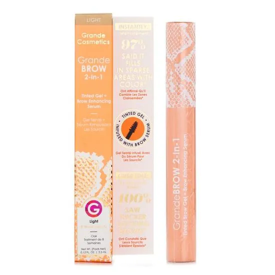GRANDE Cosmetics GrandeBROW 2 In 1 Tinted Brow Gel + Brow Enhancing Serum Dark