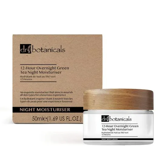 Dr Botanicals 12-Hour Overnight Green Tea Night Moisturiser Duo Pack 50ml x 2