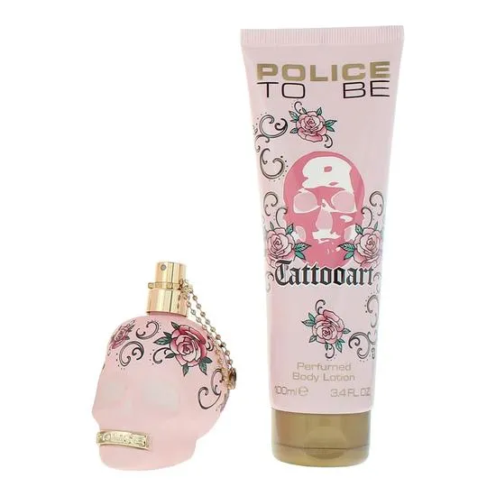 Police To Be Tattoo Art Eau De Parfum 40ml + Body Lotion 100ml Gift Set For Her 40ml