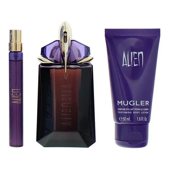 Mugler Alien Eau De Parfum 60ml, Eau De Parfum 10ml Travel Spray + Body Lotion 50ml Gift Set 60ml