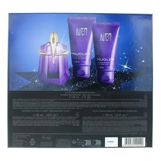 Mugler Alien Eau De Parfum 30ml, Body Lotion 50ml + Shower Milk 50ml Gift Set For Her 30ml