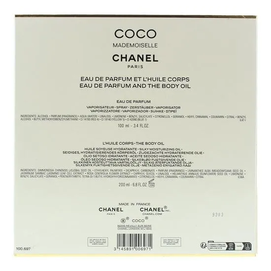 CHANEL Mademoiselle Eau De Parfum 100ml + Body Oil 200ml Gift Set For Her 100ml