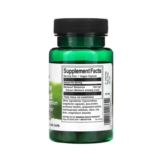 Swanson Berberine Advanced Enhanced Absorption Capsules 30 Capsules