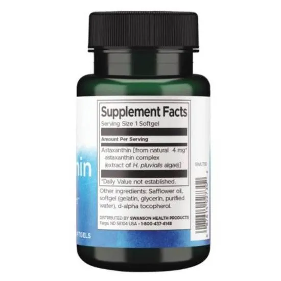 Swanson Astaxanthin 4mg Softgels 60 Softgels