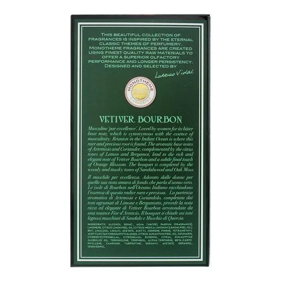 Monotheme Vetiver Bourbon Eau De Toilette 100ml