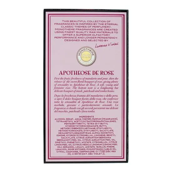 Monotheme Apotheose De Rose Eau De Toilette 100ml