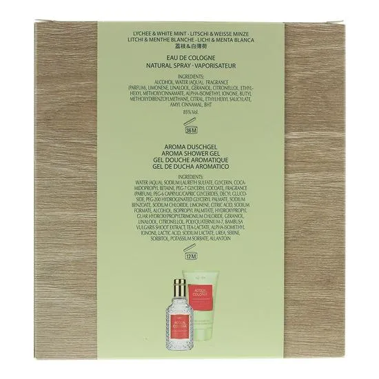 4711 Acqua Colonia Lychee & White Mint Gift Set Eau De Cologne 50ml Shower Gel 75ml