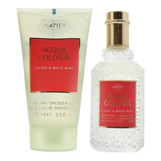 4711 Acqua Colonia Lychee & White Mint Gift Set Eau De Cologne 50ml Shower Gel 75ml
