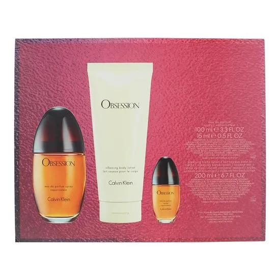 Calvin Klein Obsession For Women Eau De Parfum Gift Set Eau De Parfum 100ml +15ml + Body Lotion 200ml