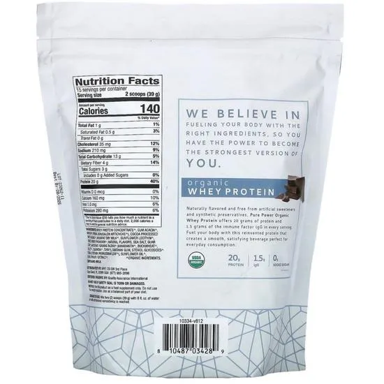 Pure Power Organic Whey Protein Chocolate 570g