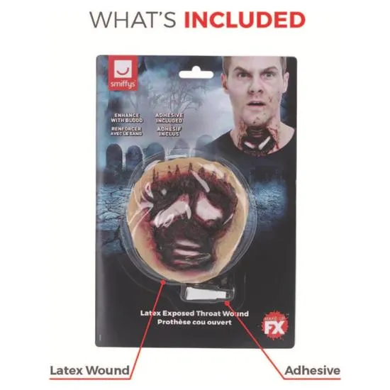 Smiffys Make-Up FX Latex Exposed Throat Wound Red