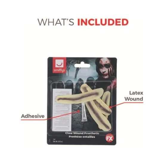 Smiffys Make-Up FX Latex Claw Wound Scar Red