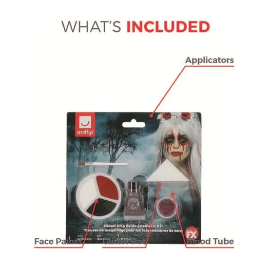 Smiffys Make-Up FX Blood Drip Bride Kit