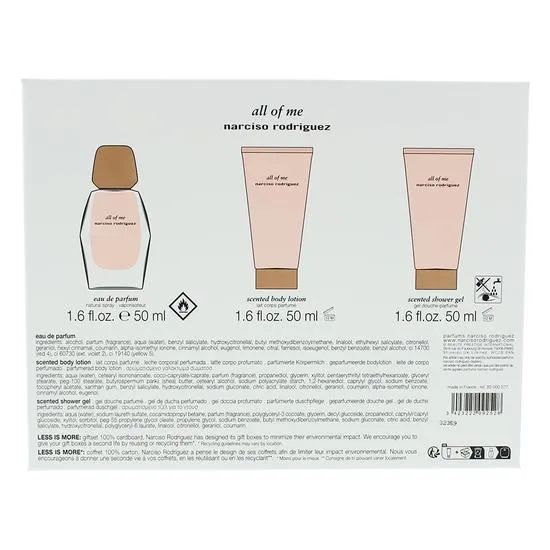 Narciso Rodriguez All Of Me Eau De Parfum 50ml, Body Lotion 50ml + Shower Gel 50ml Gift Set