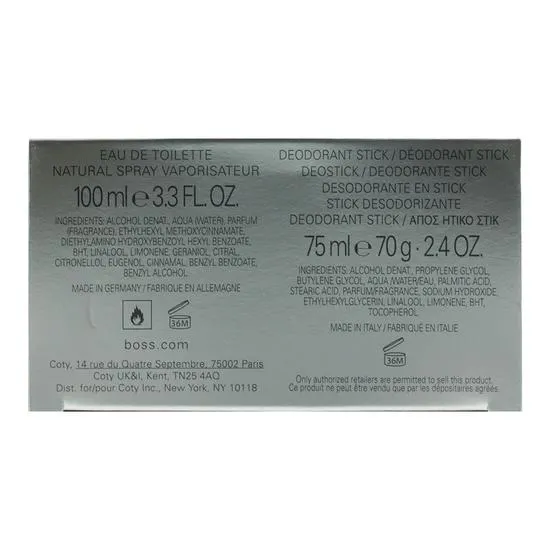 Hugo Boss Eau De Toilette 100ml & Deodorant Stick 75ml Gift Set 100ml