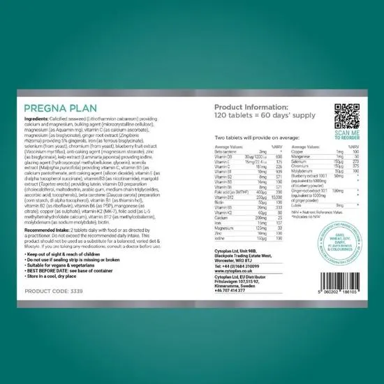 Cytoplan Pregna-Plan Pregnancy Multivitamin Tablets 120 Tablets