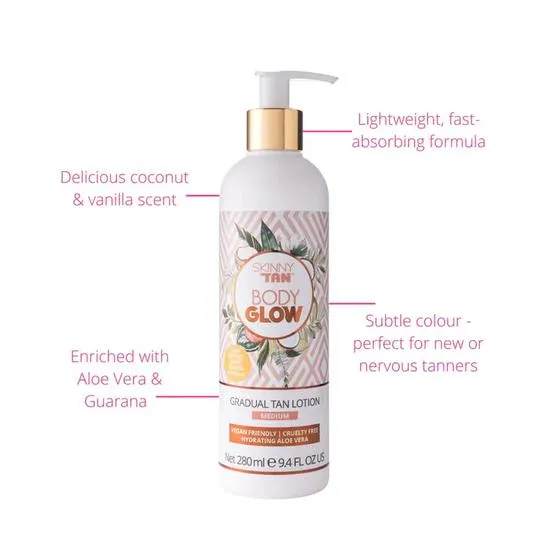 Skinny Tan Body Glow Medium Gradual Tanning Lotion