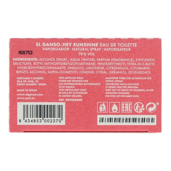 El Ganso Hey Sunshine Eau De Toilette 75ml