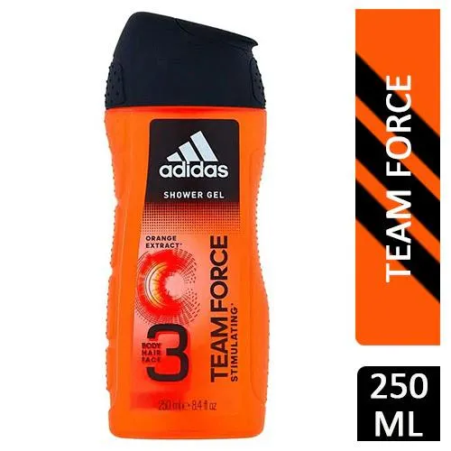 Adidas Team Force 3-in-1 Shower Gel With Orange Extract 250ml