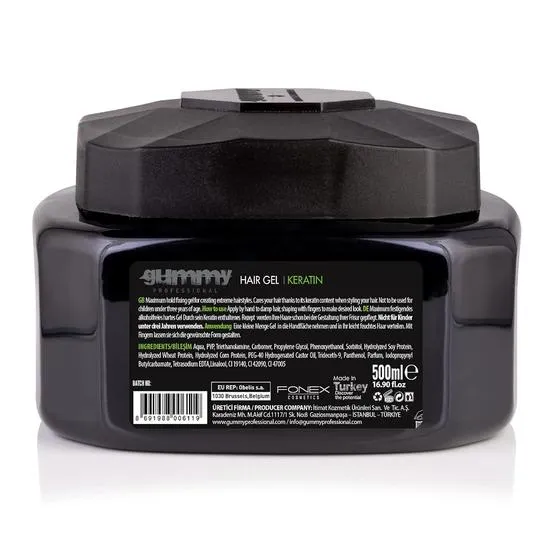 Gummy Hair Gel Care Keratin Maximum Hold Extreme Look Styling Wax 500ml