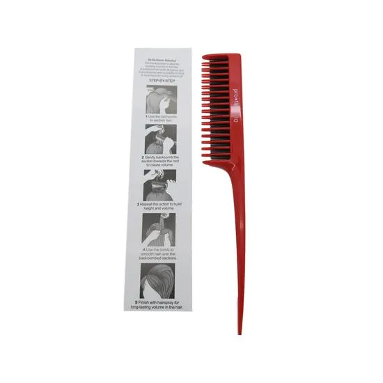 ProTip DENMAN PTC10 PRO TIP 10 HAIRDRESSING BACK COMBING TAIL COMB RED