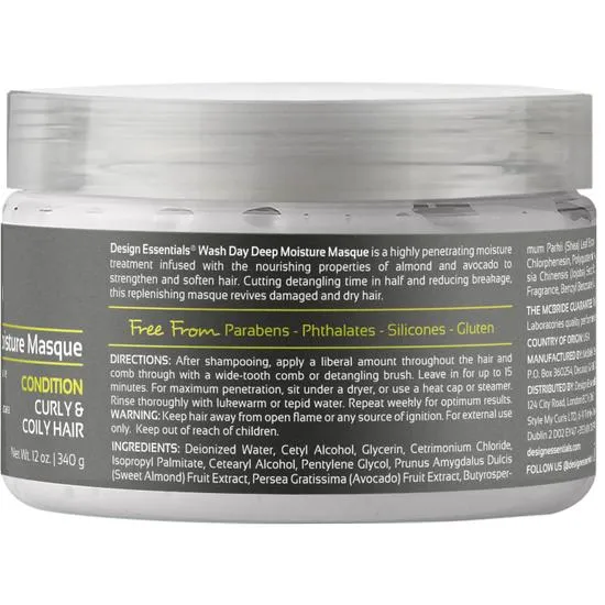 Design Essentials Almond & Avocado Wash Day Deep Moisture Masque 340g