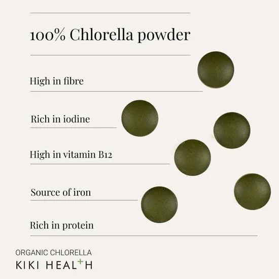 KIKI Health Organic Chlorella Tablets 200 Capsules