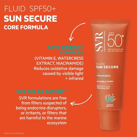SVR SUN SECURE Fluid SPF 50 Face Cream For Hypersensitive Skin All Ages 50ml