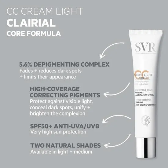 SVR CLAIRIAL CC Cream Hyperpigmentation SPF 50+ Medium Light - 40ml