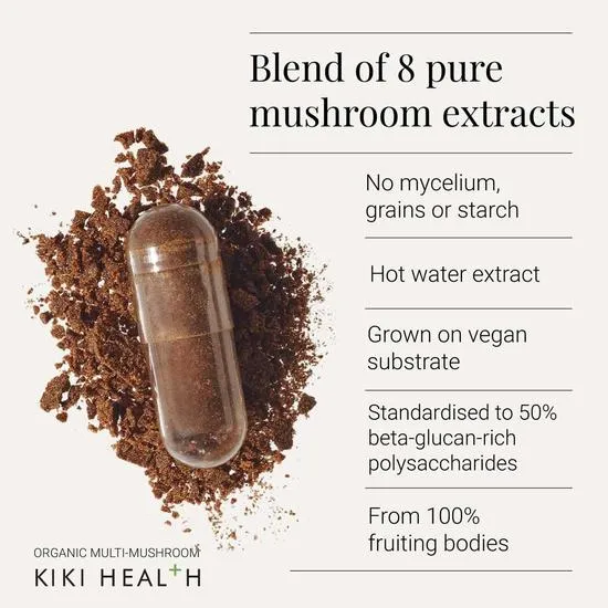 KIKI Health Organic 8 Mushroom Extract Vegicaps 60 Vegicaps