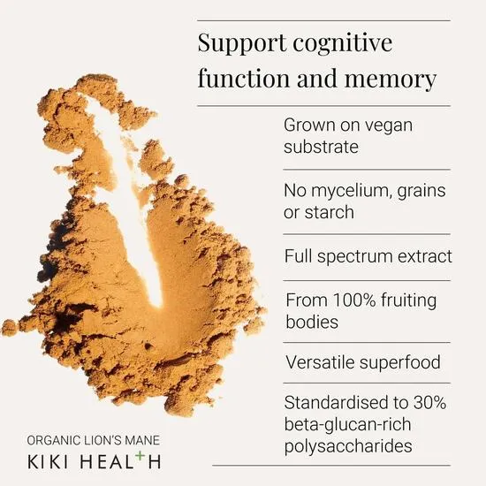 KIKI Health Organic Mushroom Extract Lion's Mane Powder 50g