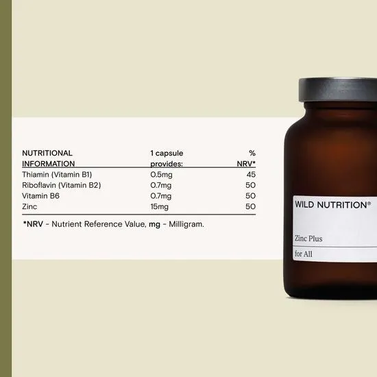 Wild Nutrition Food-Grown Zinc Plus 30 Vegicaps