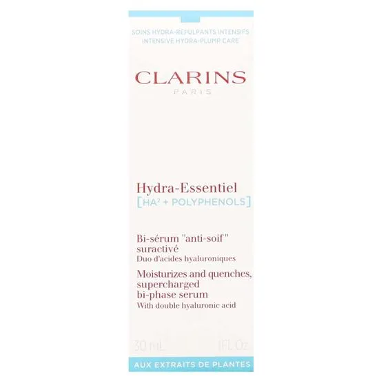 Clarins Hydra Essentiel Moisturises & Quenches, SuperCharged Bi Phase Serum 30ml