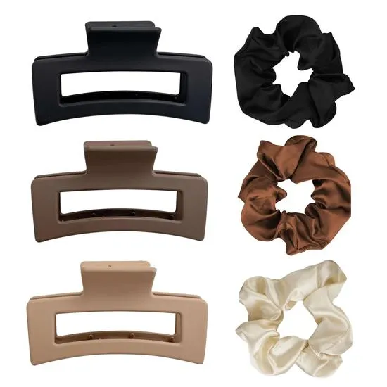 Brushworks Natural Hair Clip & Scrunchie Set