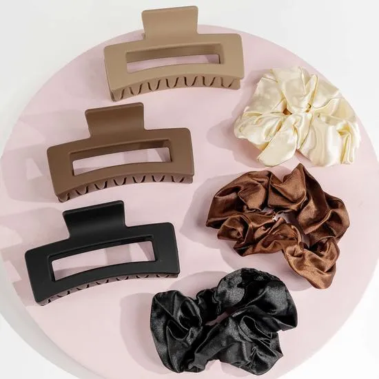 Brushworks Natural Hair Clip & Scrunchie Set