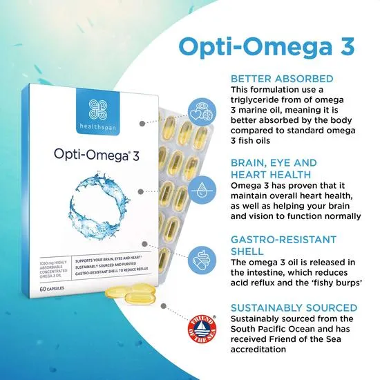 Healthspan Opti-Omega 3 Capsules x 60