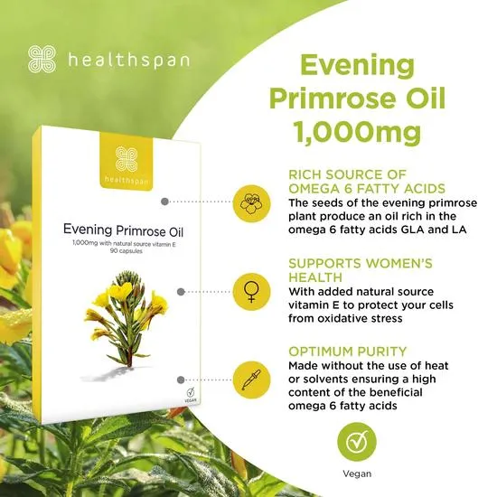 Healthspan Evening Primrose Oil 1000mg Capsules 90 Capsules