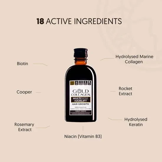 Gold Collagen Hair Growth Liquid Supplement 20 x 15ml