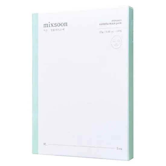 Mixsoon Centella Asiatica Sheet Mask Pack For Irritated & Sensitive Skin 5 x 25g