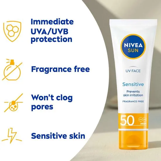 Nivea Sun Ultra Violet Face Soothing Sensitive SPF 50 50ml