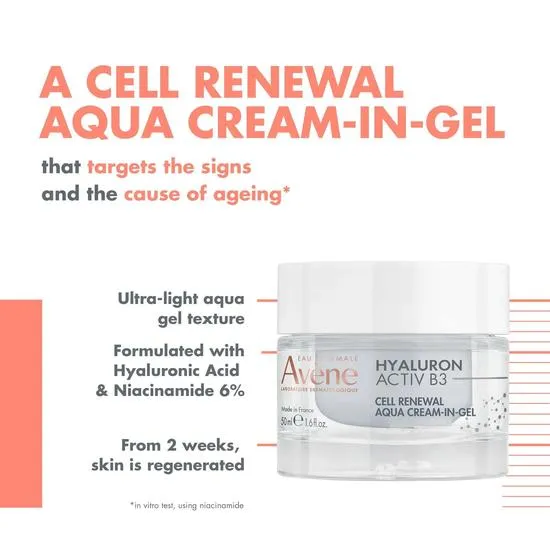Avène Hyaluron Activ B3 Cell Renewal Aqua Cream-in-Gel For Ageing Skin 50ml
