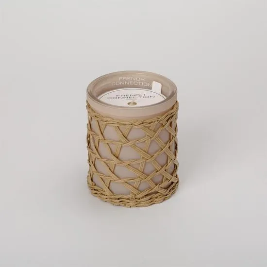 French Connection Woven Detail Stone Bergamot & Jasmine Candle 200g
