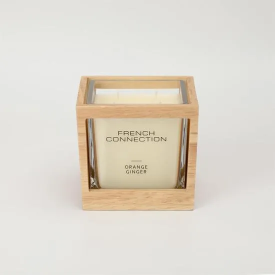 French Connection Wooden Collection Orange Ginger Candle 200g