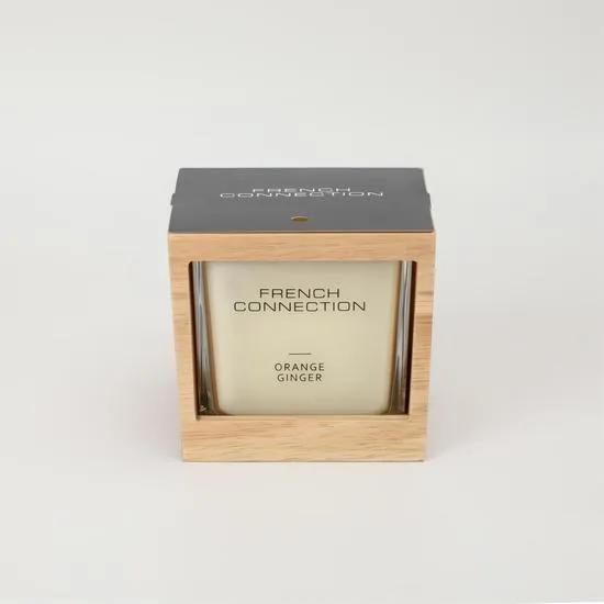 French Connection Wooden Collection Orange Ginger Candle 200g